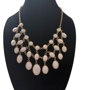 Iman Bib Elegant Gold tone black and White reversible Necklace